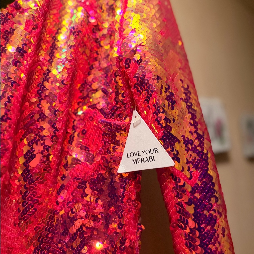 Nadine Merabi- Celina Pink Sequin Dress - Picture 8 of 11